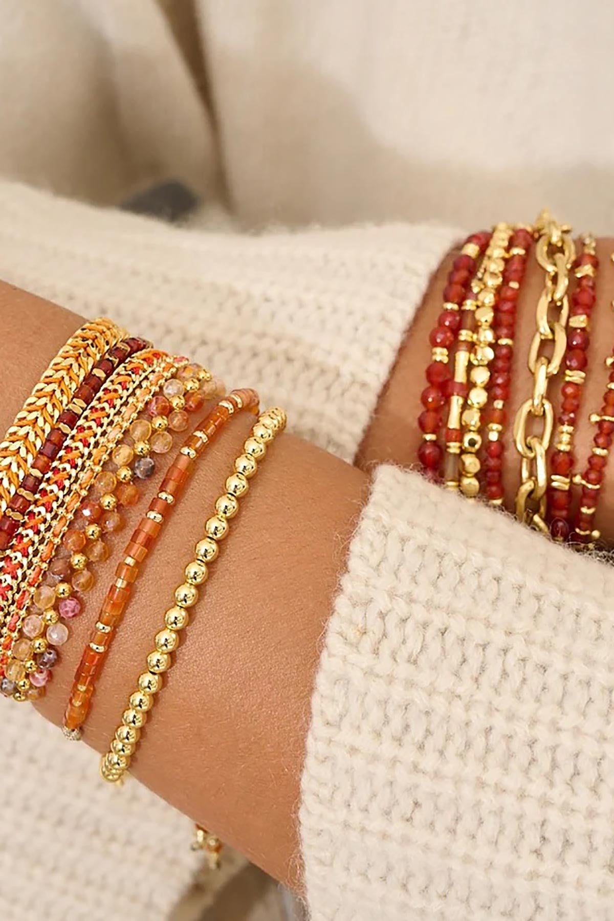 Marisol Gold Orange Agate Gemstone Bracelet — Urban Wild