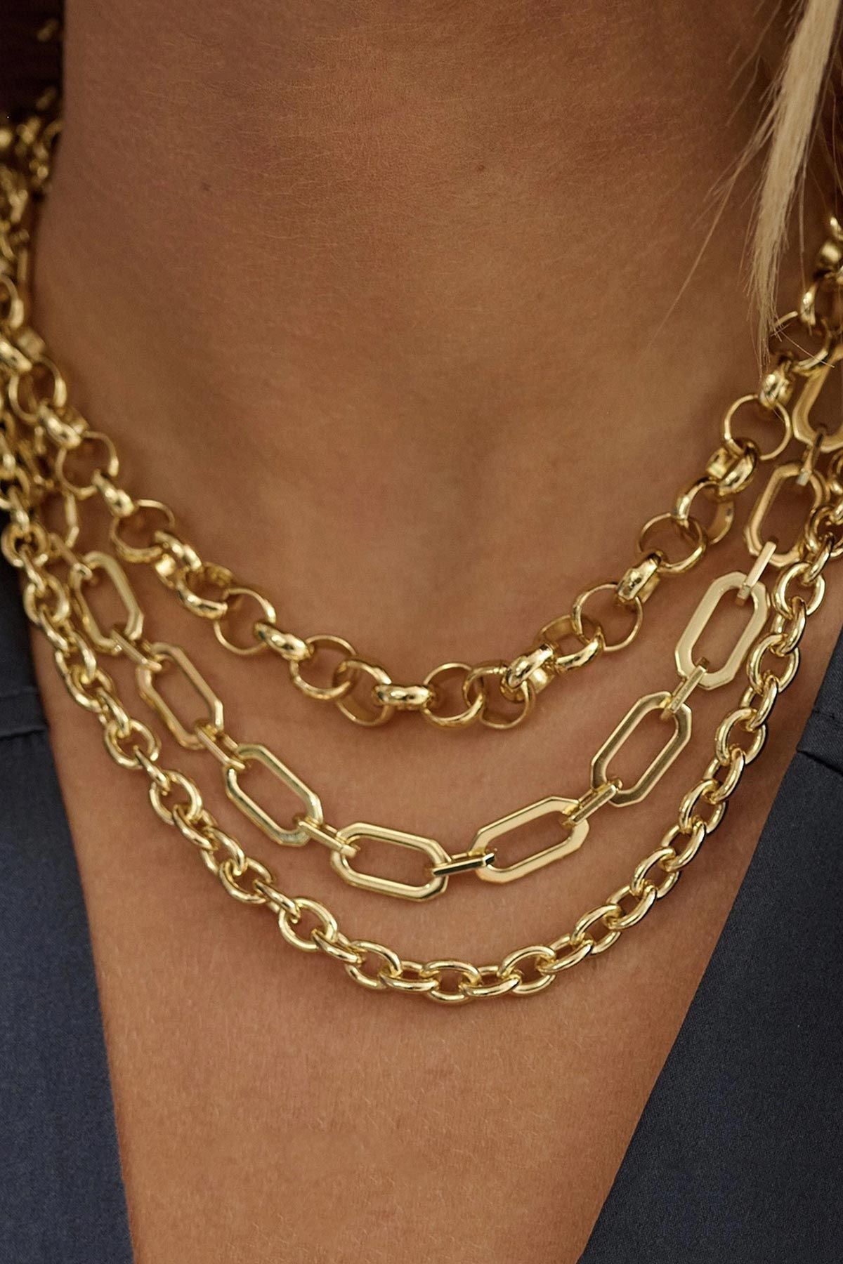 Midas gold chunky chain statement necklace with bold geometric links — Urban Wild
