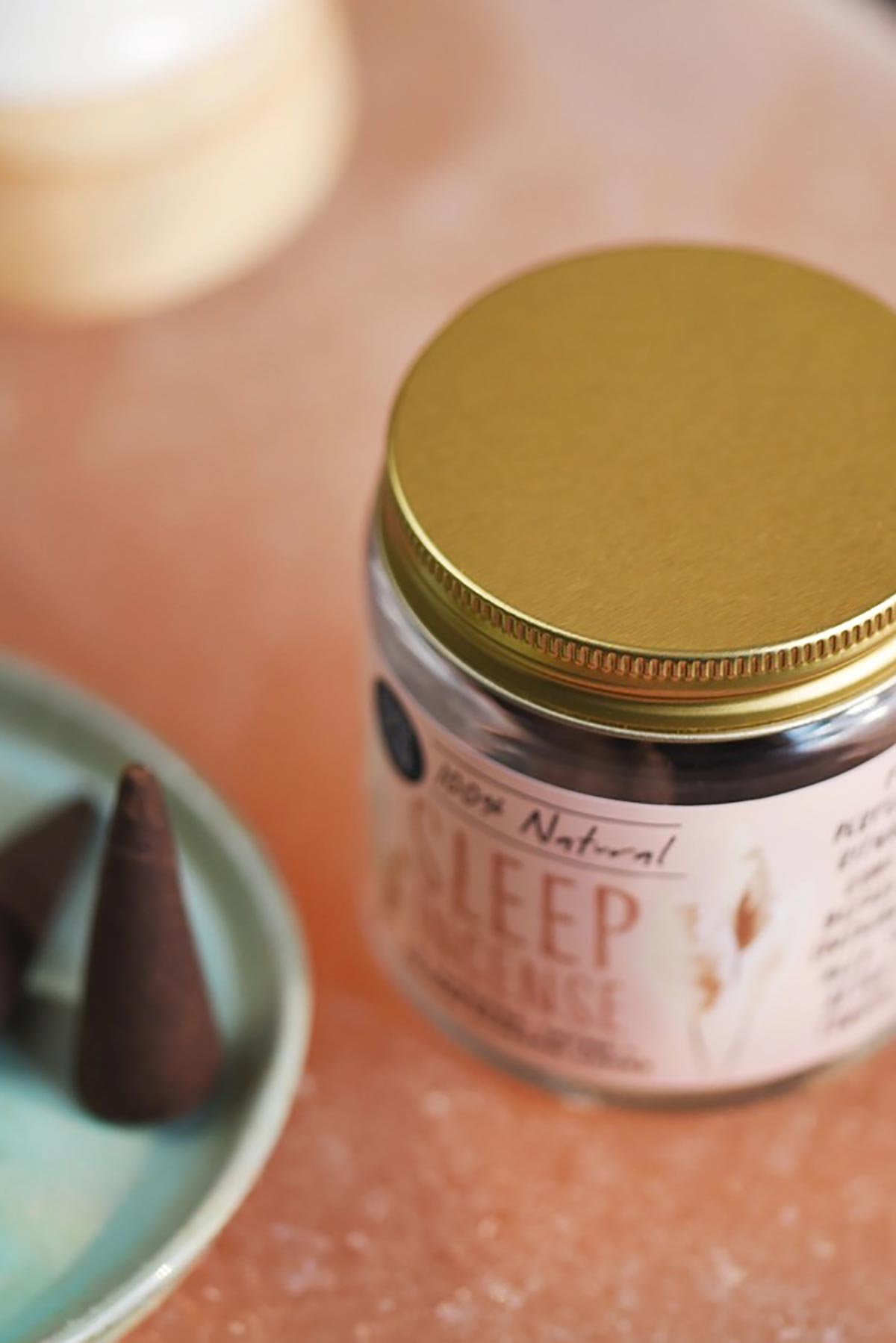 Brass-lidded sleep incense jar with herbal cones — Urban Wild