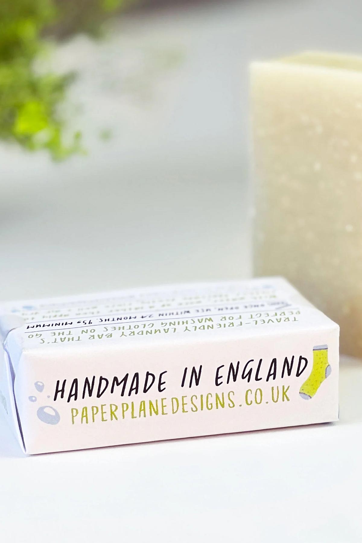 Handmade in England natural laundry soap bar by Paper Plane — Urban Wild