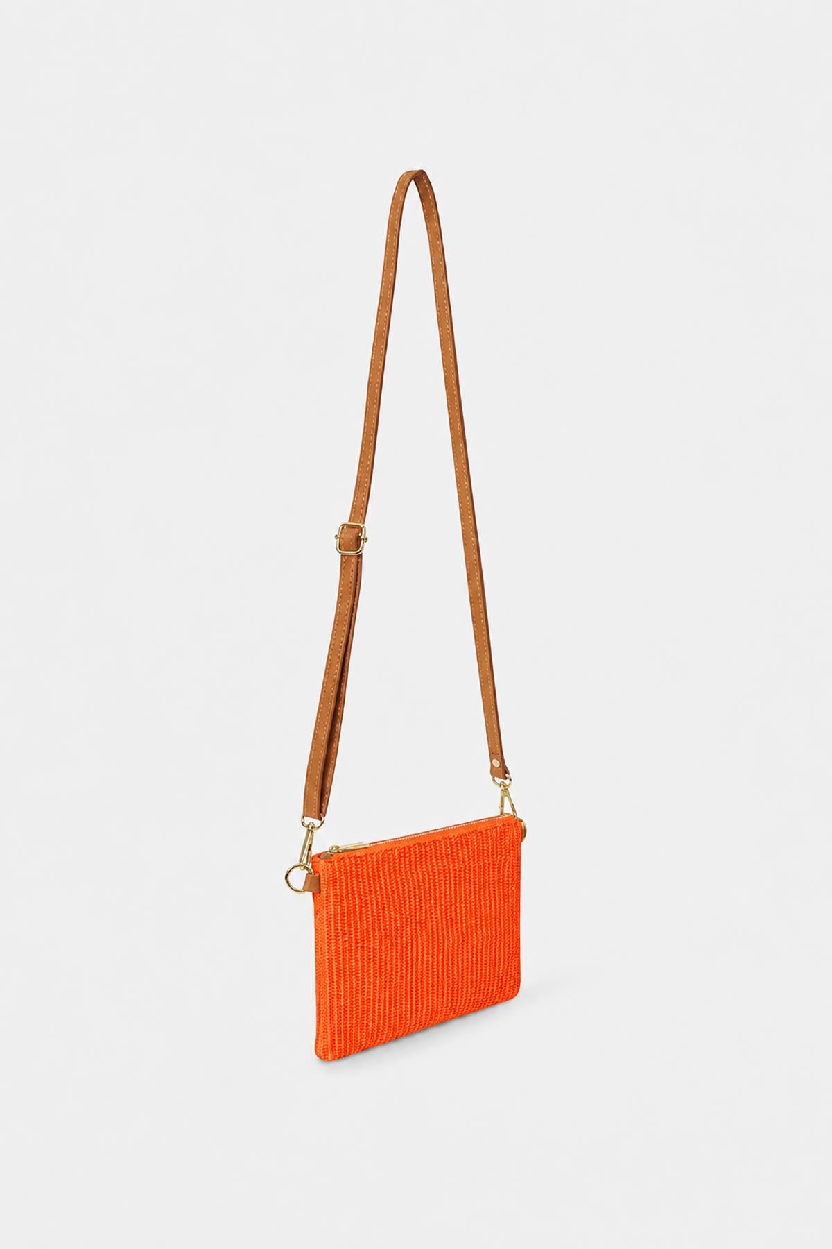 Handmade Italian Raffia and Leather Bag in Orange — Urban Wild