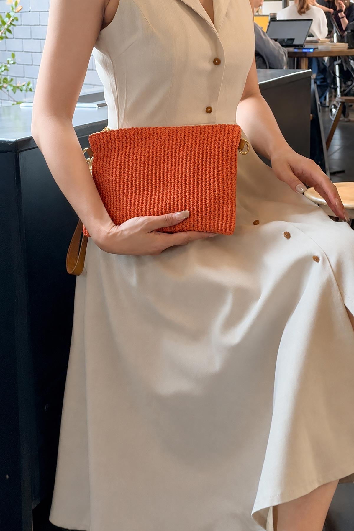 Handmade Italian Raffia and Leather Bag in Orange — Urban Wild