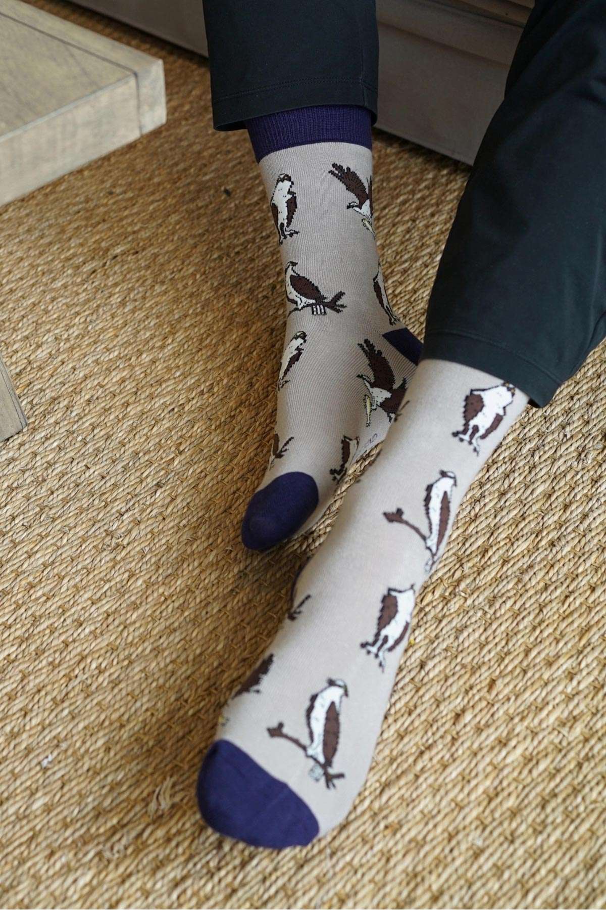 Save the Osprey Grey and Blue Bamboo Crew Socks — Urban Wild