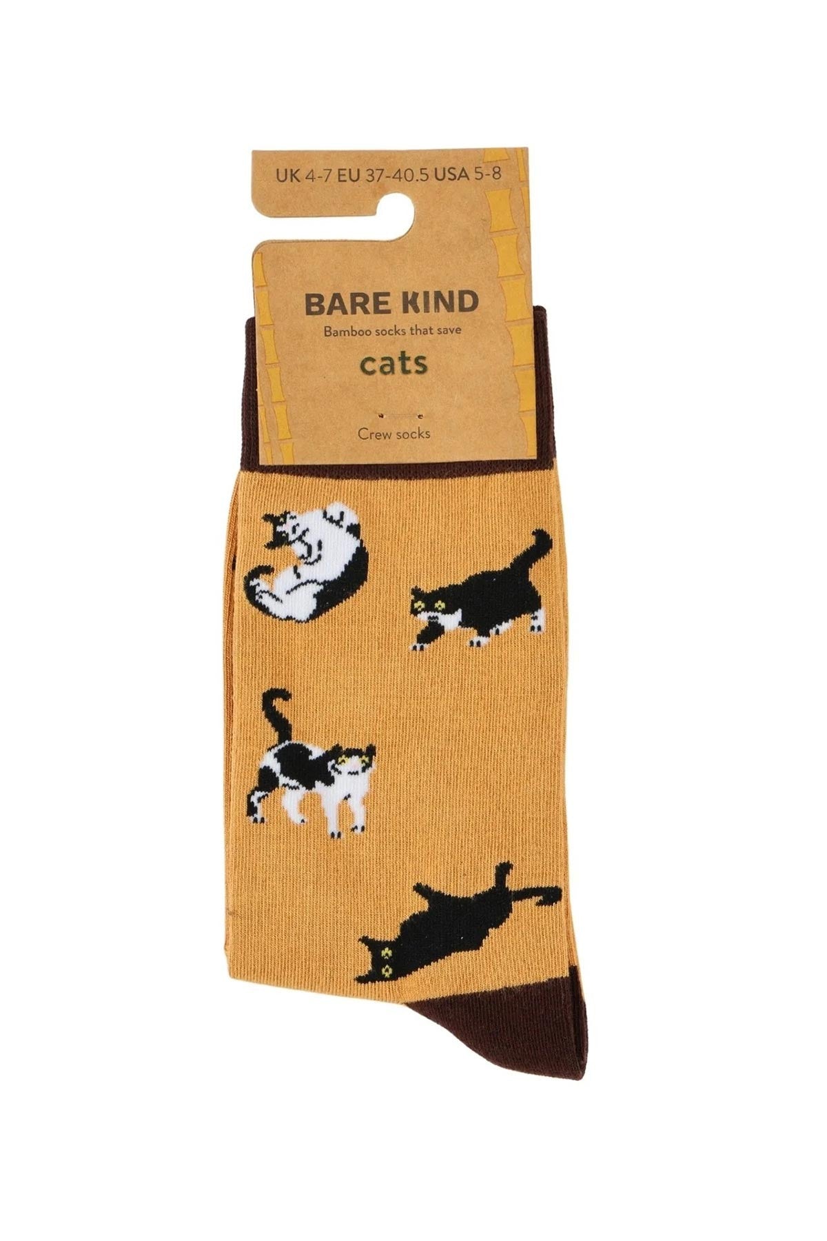 Save the Cats Brown Bamboo Crew Socks — Urban Wild