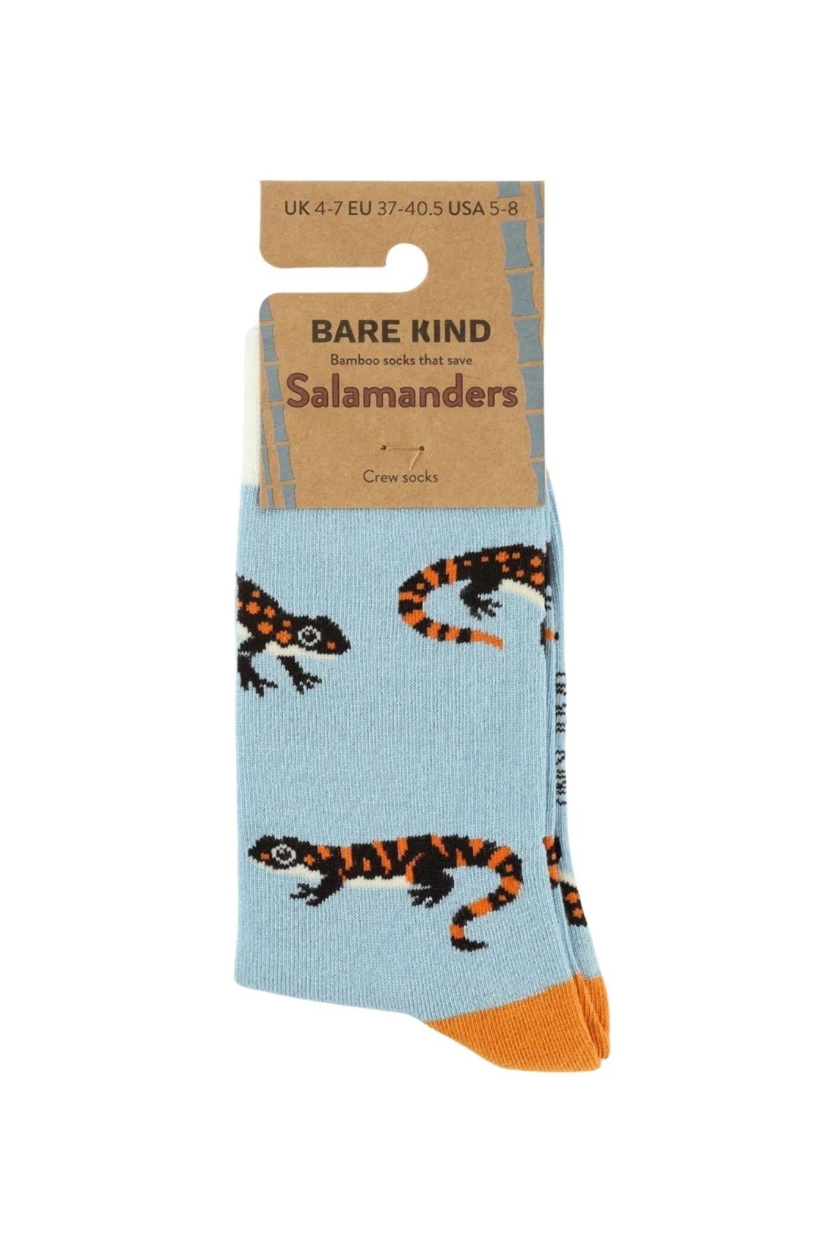 Save the Salamander Blue Bamboo Crew Socks — Urban Wild