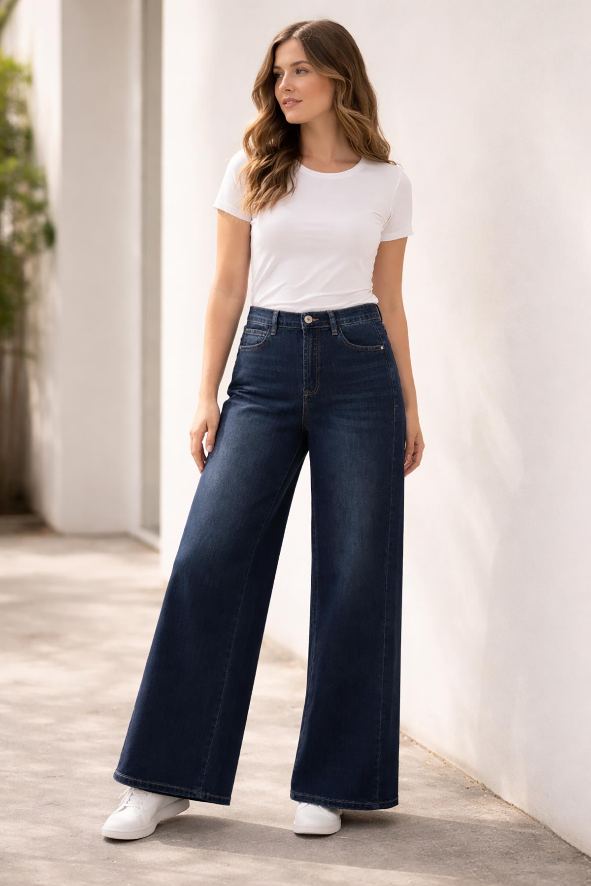 Close-up of stretch cotton blend denim fabric