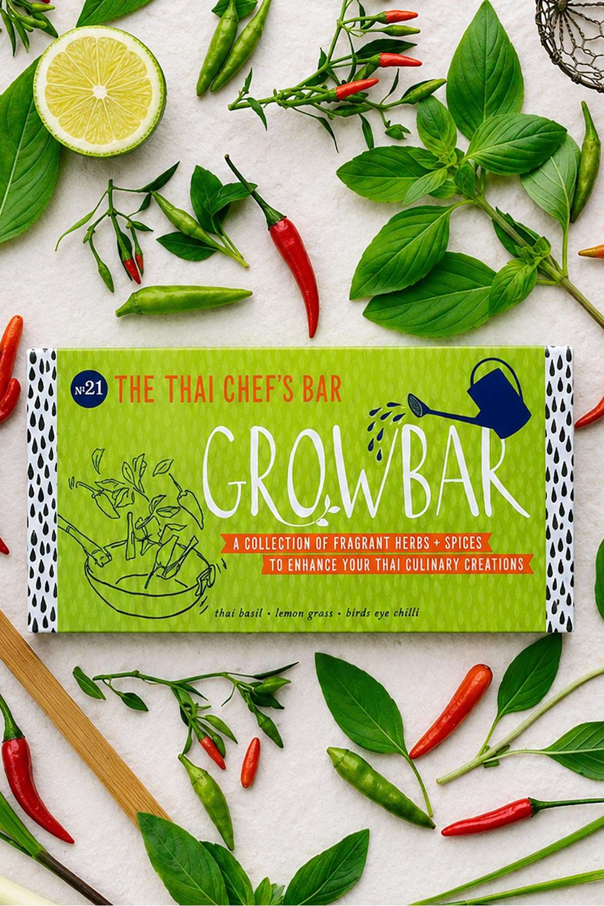 Thai Chef's Growbar herb seed kit with lemongrass basil and chilli — Urban Wild