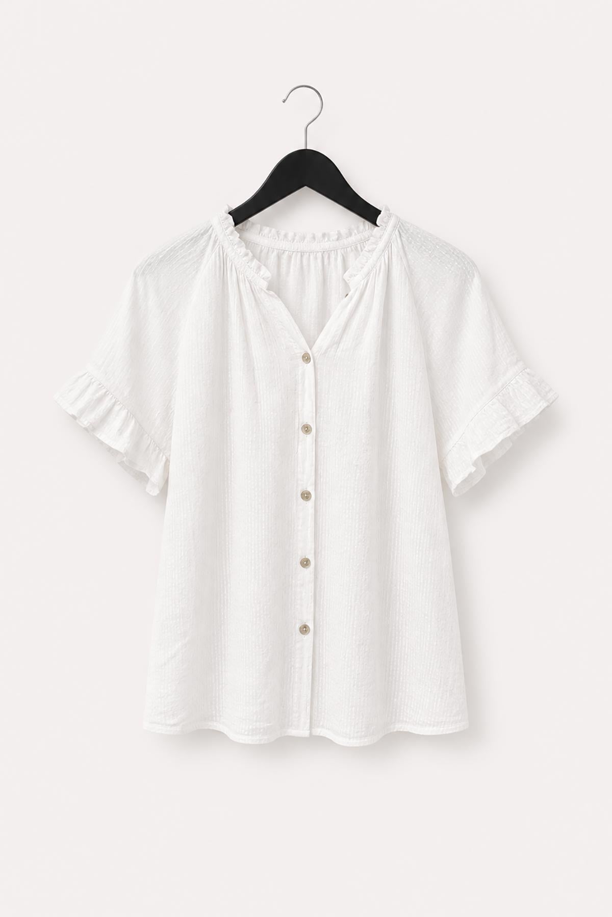 White cotton gypsy top with frill sleeves by Urban Wild