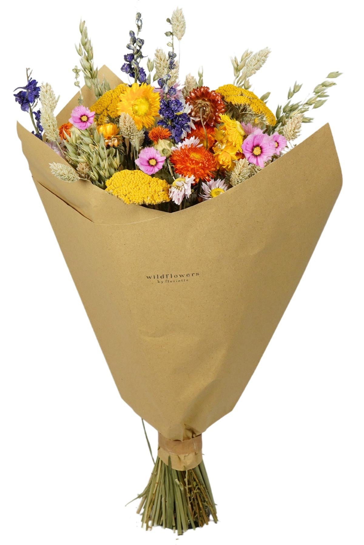 Multi coloured dried flowers bouquet