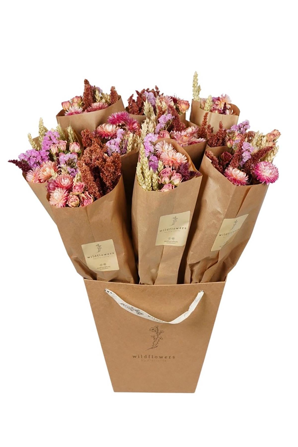 Sustainable pink dried floral arrangement