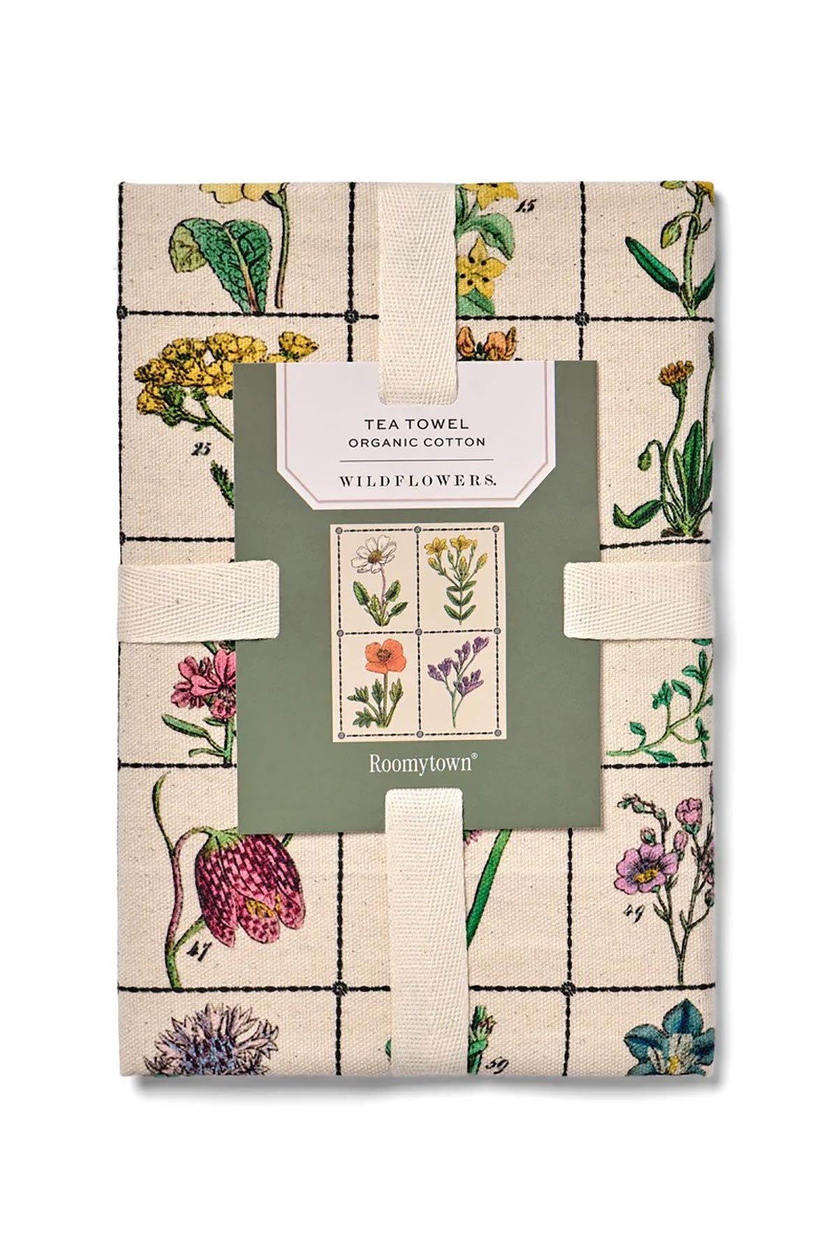 Wildflowers organic cotton tea towel by Roomytown
