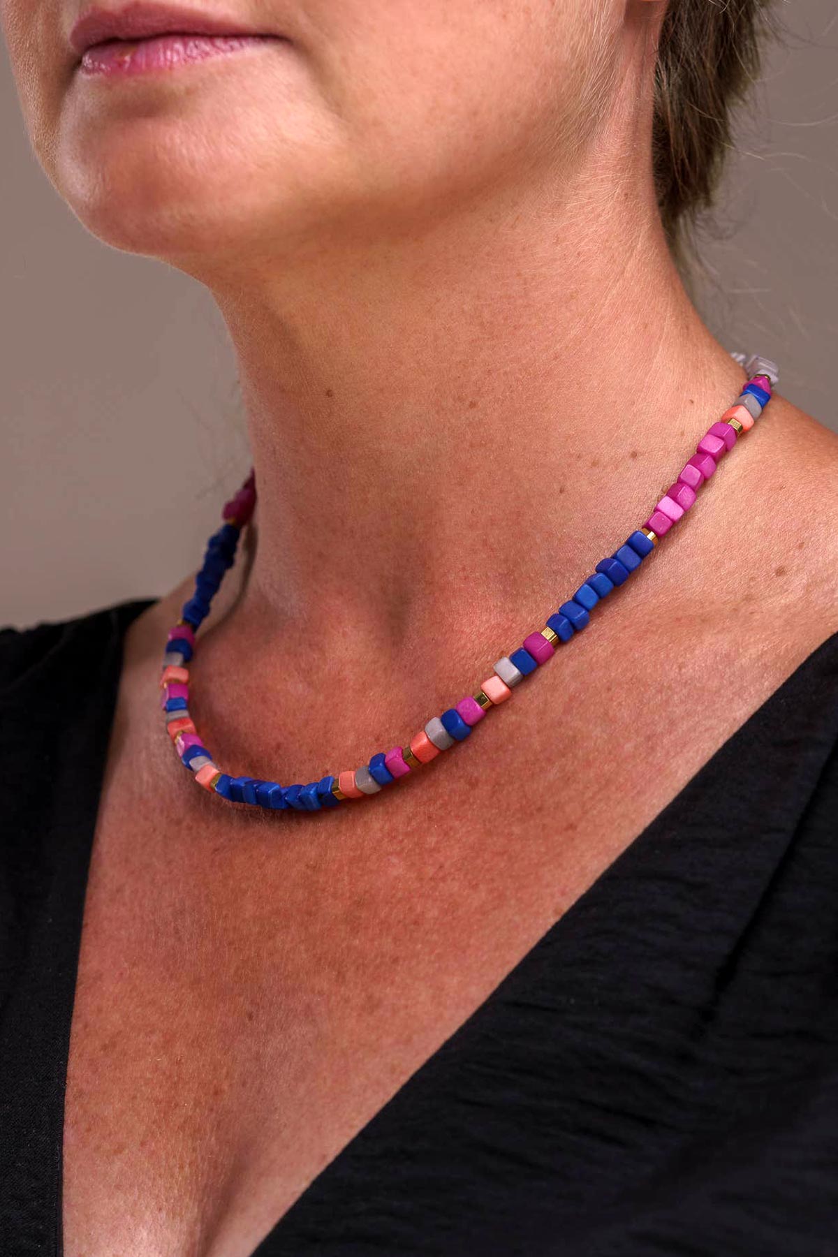 Cobalt Mix Dengo Tagua Necklace